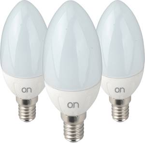 O.N Kit 3x Lampadine LED Oliva E14 6W 3000癒 Luce Calda