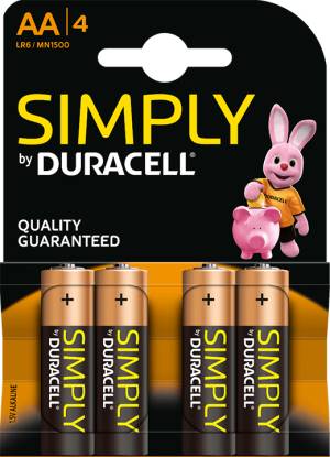 Duracell Simply Batterie Stilo Alcaline AA 4pz