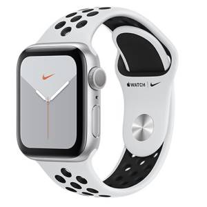 Apple Watch Nike Serie 5 GPS, 44mm Silver Aluminium Case with Pure Platinum/Black Nike Sport Band UE