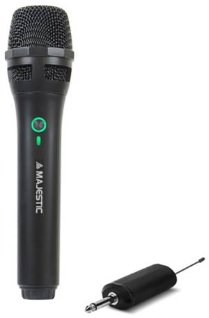 Majestic Microfono Wireless UHF MIC-601W con Ricevitore Ricaricabile Nero
