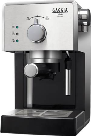 Gaggia Viva Deluxe RI8435/11 Macchina da Caff?Cialde 44mm/Macinato Black/Inox